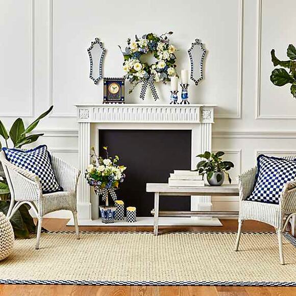 Brand New Mackenzie-Childs Royal Check Mantel Clock - Picture 3 of 3